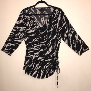 Dana Buchman Black and White Blouse Size XL